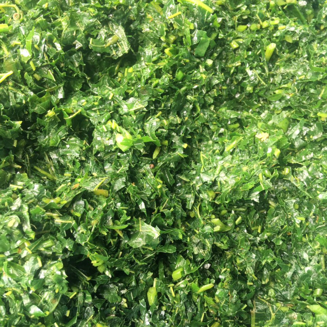 Waterleaf (washed and sliced green leaves Frozen)